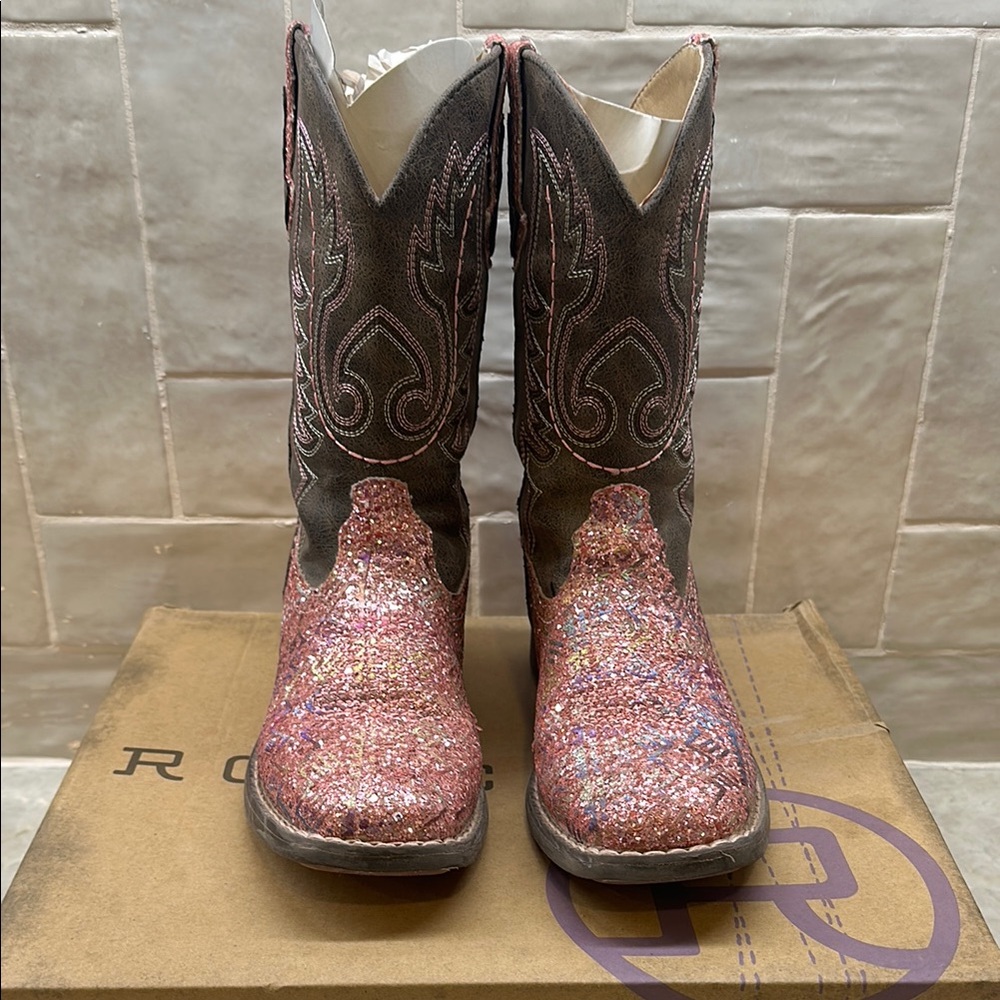 Roper Pink Glitter Cowboy Boots